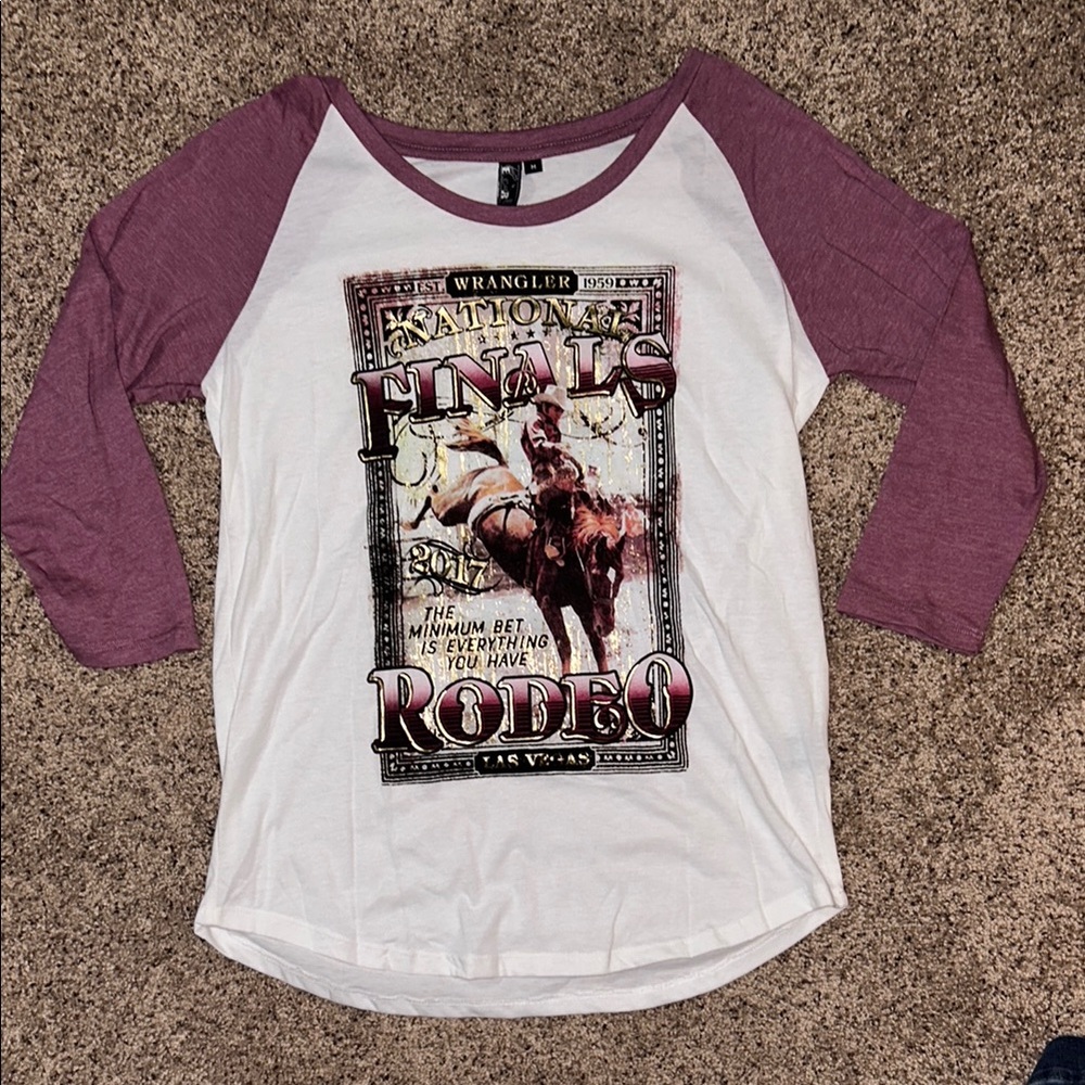 National Finals Rodeo Graphic Tee
3/4 length sleeve
